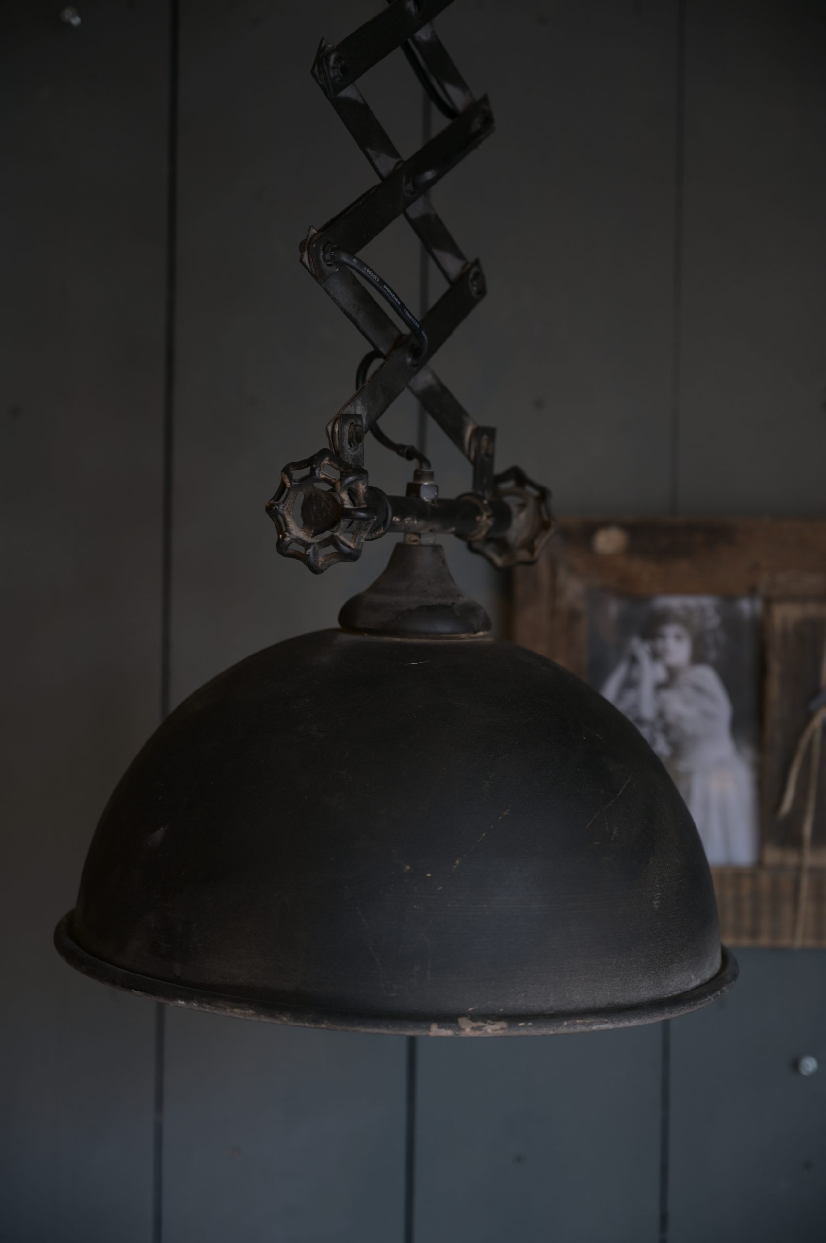 Factureerbaar stap Klant Hanglamp Schaar Zwart Vintage Hanglamp Schaar Zwart Vintage